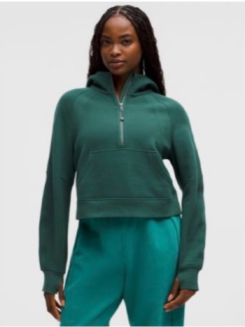 lululemon athletica Half-Zip Scuba Hoodie in Deep Teal